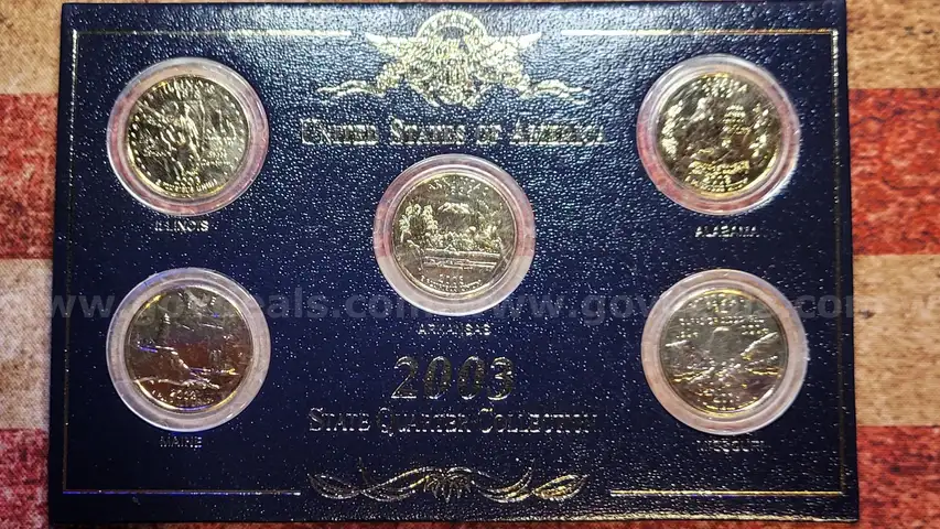 Beautiful Gold Plated 2003 State Quarter Coin Set