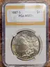 Stunning 1887-S Morgan Silver Dollar PGA Graded MS 63+