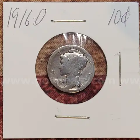 Key Date Mercury Dime 1916-D Nice Condition