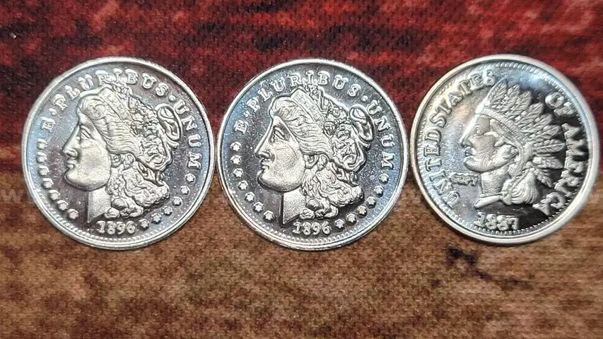 3 Silver Coins/Rounds - 1g