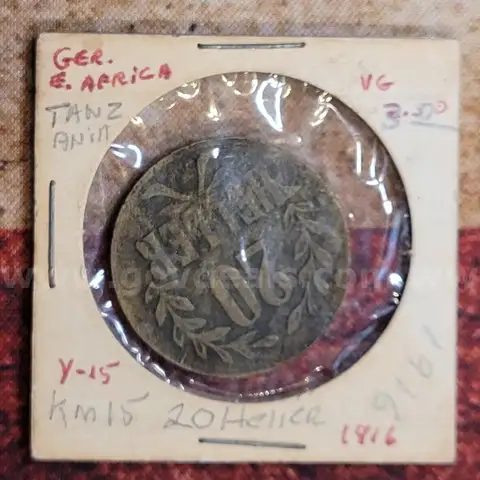 Foreign Coin - German East Africa 1916