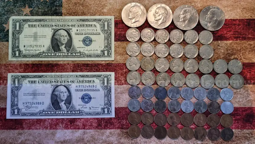 1935 &#x26; 1957 Silver Certificates and Old Coins