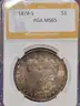 Stunning 1878-S Morgan Silver Dollar PGA Graded MS 65