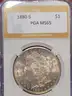 Stunning 1880-S Morgan Silver Dollar PGA Graded MS 65