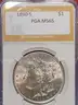 Stunning 1890-S Morgan Silver Dollar PGA Graded MS 65