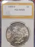 Stunning 1904-O Morgan Silver Dollar PGA Graded MS 65