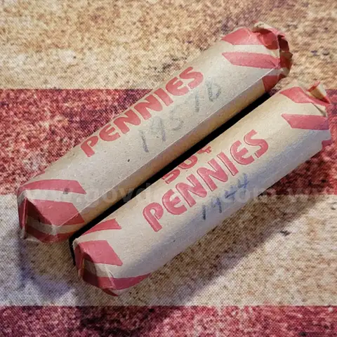2 Rolls of Unsearched Wheat Pennies