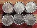 6 Rolls of Kennedy Half Dollars Unopened