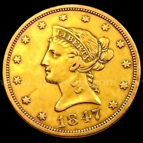 Beautiful Liberty Head $10 Gold Coin 1847-O High Grade