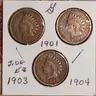 Very Nice Indian Head Penny Set 1901, 1903, 1904