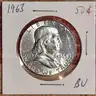 Stunning Franklin Half Dollar Uncirculated 1963