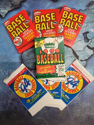 7 Unopened packs of Fleer Baseball Cards