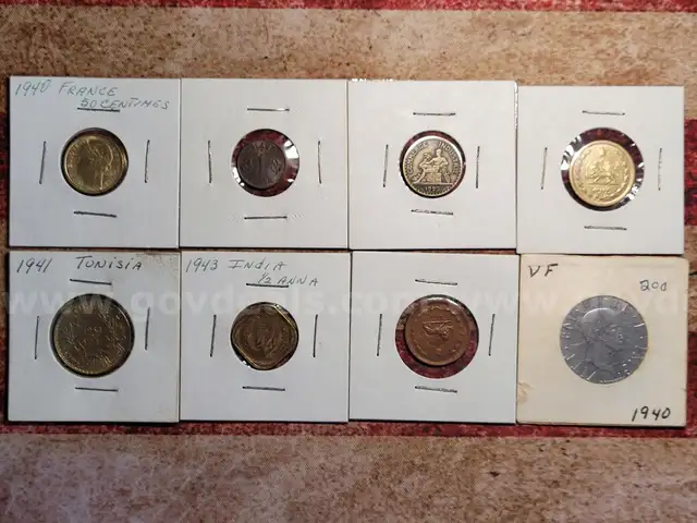 Lot of Foreign Coins in Flips