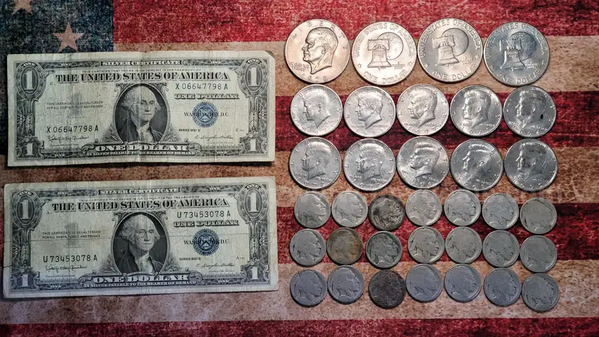 Lot of Old Coins and Silver Certificates