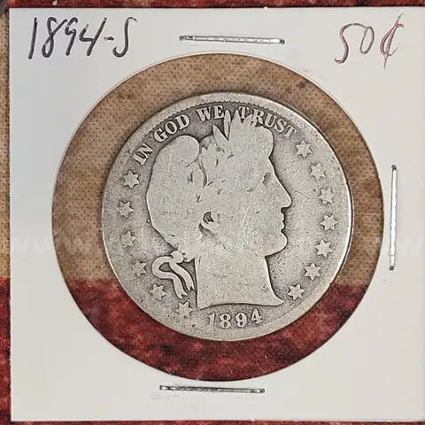 Very Nice Silver Barber Half Dollar 1894-S