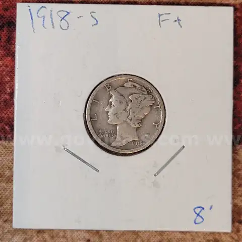 Very Nice Silver Mercury Dime 1918-S