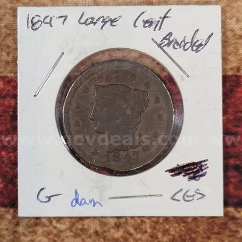 Very Nice Braided Hair Large Cent 1847