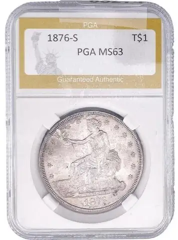Stunning 1876-S Silver Trade Dollar PGA MS63