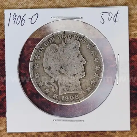 Very Nice Silver Barber Half Dollar 1906-O