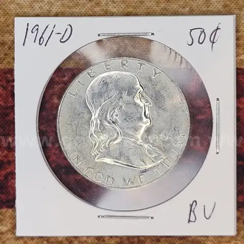 Beautiful Silver Franklin Half Dollar 1961-D