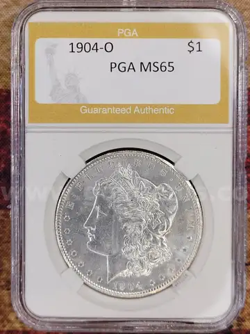 Stunning Silver Morgan Dollar 1904-O PGA Graded MS65