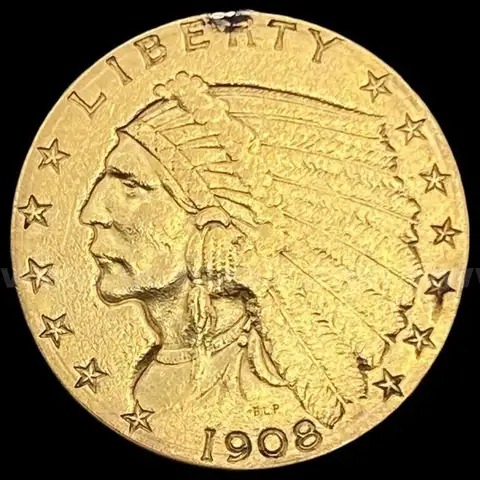 Beautiful 1908 Indian Head $2.5 Gold Quarter Eagle