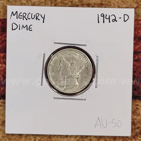 Beautiful Silver Mercury Dime 1942-D