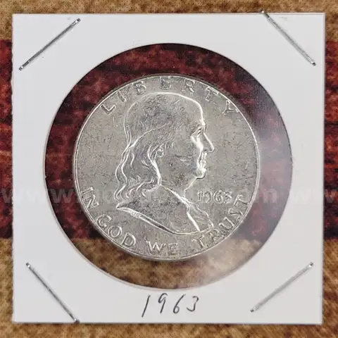 Beautiful Silver Franklin Half Dollar 1963