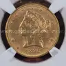Beautiful 1893 $5 Gold Half Eagle NGC MS63