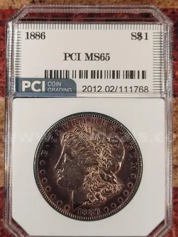 Beautiful 1886 Morgan Silver Dollar PCI Graded MS65