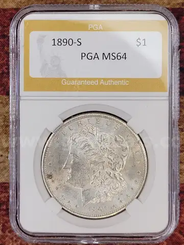 Stunning 1890-S Morgan Silver Dollar PGA Graded MS 64