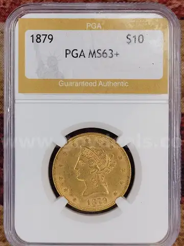 Beautiful 1879 $10 Gold Eagle PGA MS63+