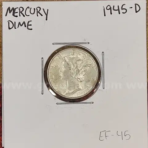 Beautiful Silver Mercury Dime 1945-D