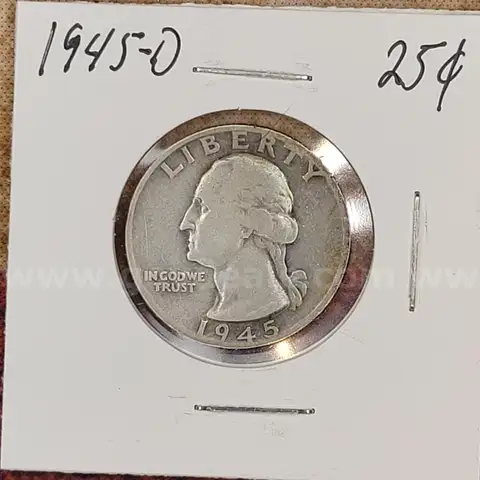 Very Nice Silver Washington Quarter 1945-D
