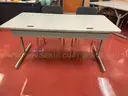11 - Adjustable Height Double Computer Desk with Cable Management