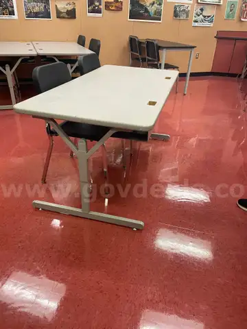 11 - Adjustable Height Double Computer Desk with Cable Management