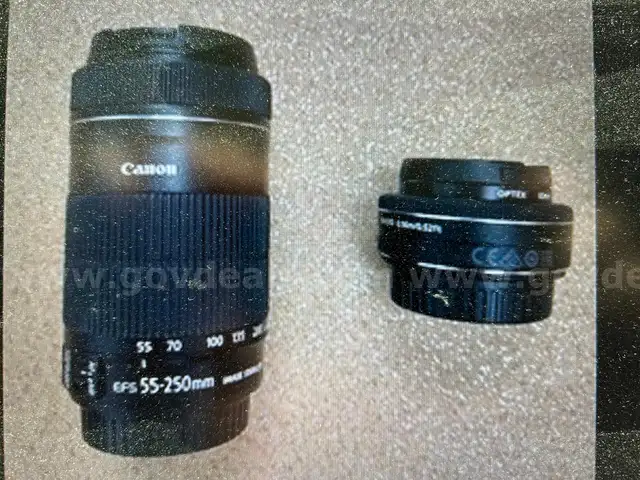 Lot of 2 - Canon EF-S 55-250mm lens and Canon 24mm lens