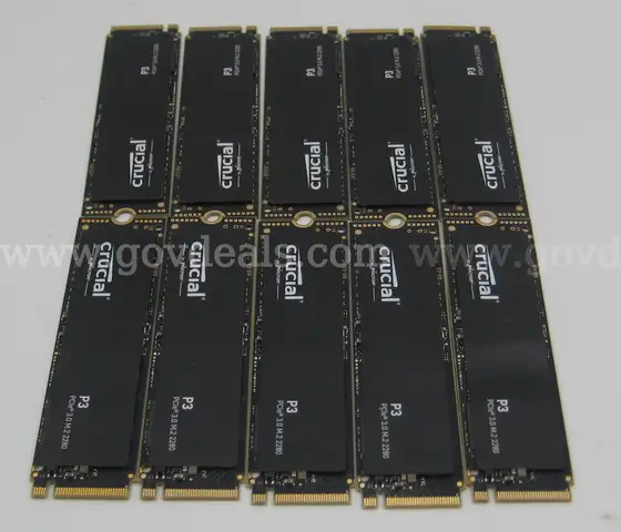 LOT of [10] Crucial P3 M.2 2280 (500GB)