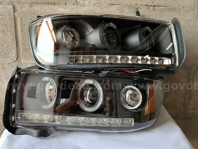 15x Black Smoke Fit 1994-2001 Dodge Ram 1500 2500 3500 LED Halo Projector Headlights