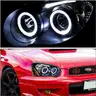 23 Pair 2004-2005 Subaru Impreza WRX/STI Outback Dual Halo Projector Headlights (Matte Black Housing/Clear Lens)