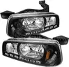16 Pair of 2006-2010 Dodge Charger LED Crystal Driver and Passenger Side Black Euro Headlight with Parking LEDs