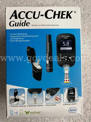 Lot Of 113 Roche Accu-Chek Guide Glucose Meter/ Test Strips/Control Solution Solution/Control Blood Glucose