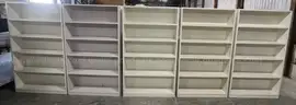 Lot of 5 White Bookshelves