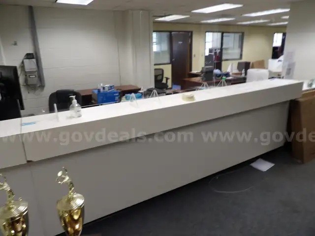 Long Service Counter with Drawers and Storage