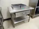Stainless Steel Preparation Table and Storage Bin
