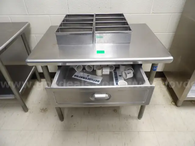 Stainless Steel Preparation Table and Storage Bin