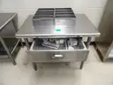 Stainless Steel Preparation Table and Storage Bin