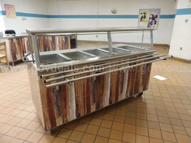Food Serving Line with Warming Trays