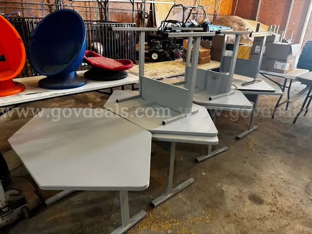 Lot of (7) Diamond Desk Tables