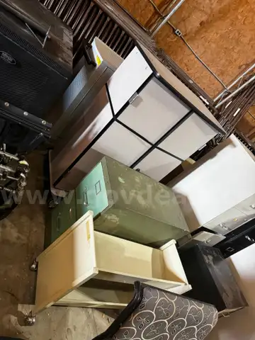 Lot of (2)Shelf Carts, Green File Cabinet, Rolling Storage Cabinet, Rolling Tech Cabinet